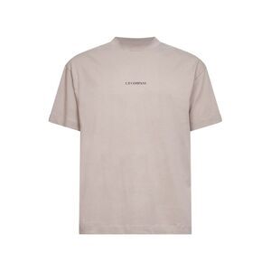 Cp Company Men Dove Grey 30/1 Cotton Jersey Logo T-Shirt